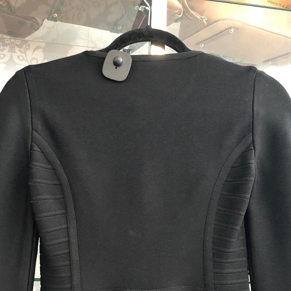 HERVE LEGER Blk Zip Front "Jaelynn" Blazer/Jacket - Picture 6 of 7